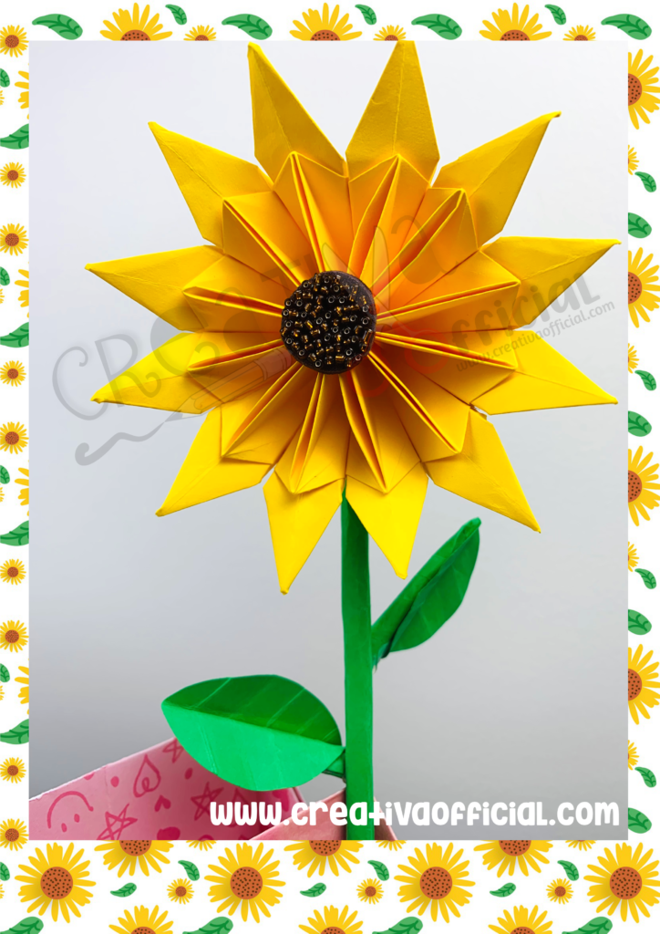 DIY COMO HACER GIRASOLES DE PAPEL ORIGAMI CREATIVA OFFICIAL