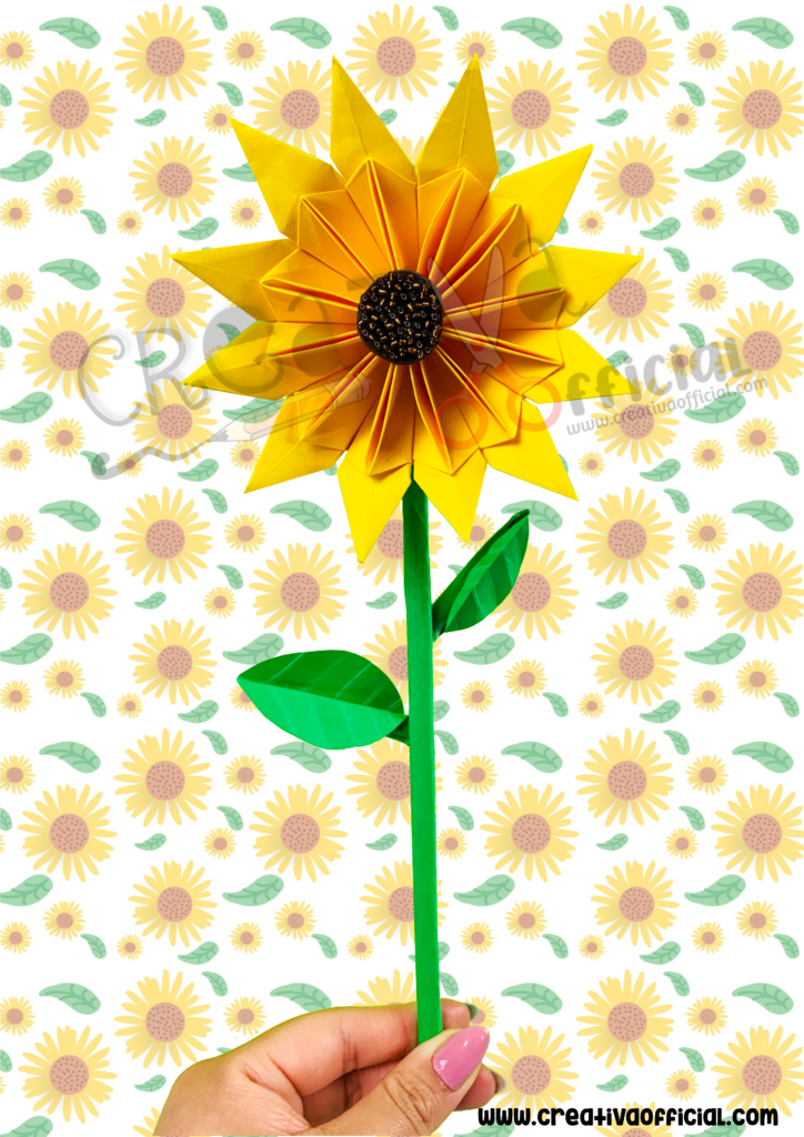 DIY COMO HACER GIRASOLES DE PAPEL ORIGAMI CREATIVA OFFICIAL